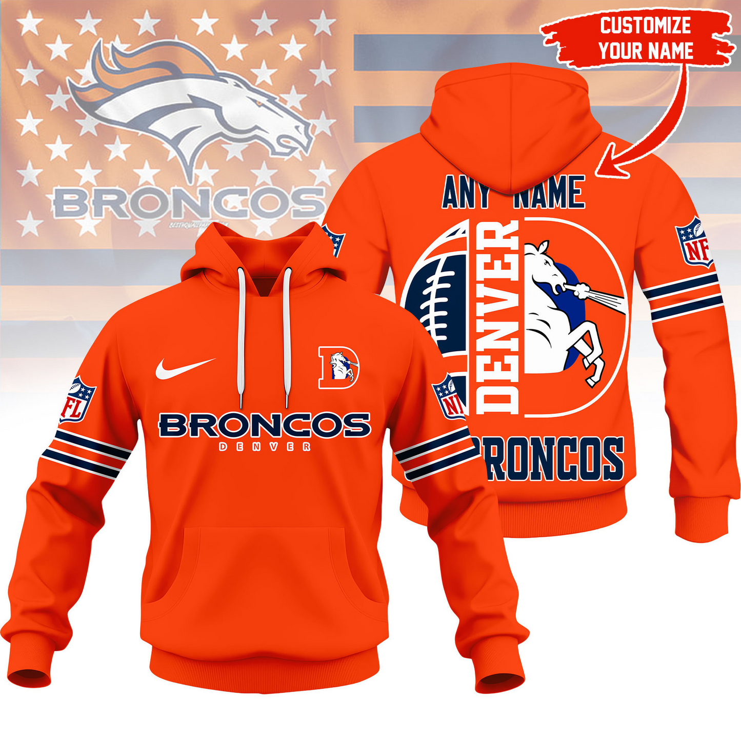 LIMITED EDITION - NEW CUSTOMIZED NFL13 DVB DENVER BRONCOS T-SHIRT, HOODIE, ZIP HOODIE