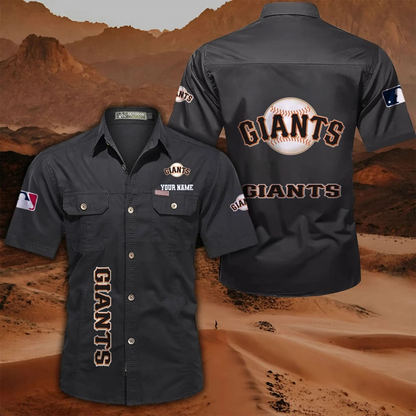 LIMITED EDITION - NEW CUSTOMIZED MLB06 SFG SAN FRANCISCO GIANTS MEN'S CARGO SHIRT