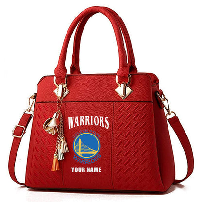 LIMITED EDITION - NEW CUSTOMIZED NBA12 GSW GOLDEN STATE WARRIORS ZIP HANDBAG MULTICOLOR