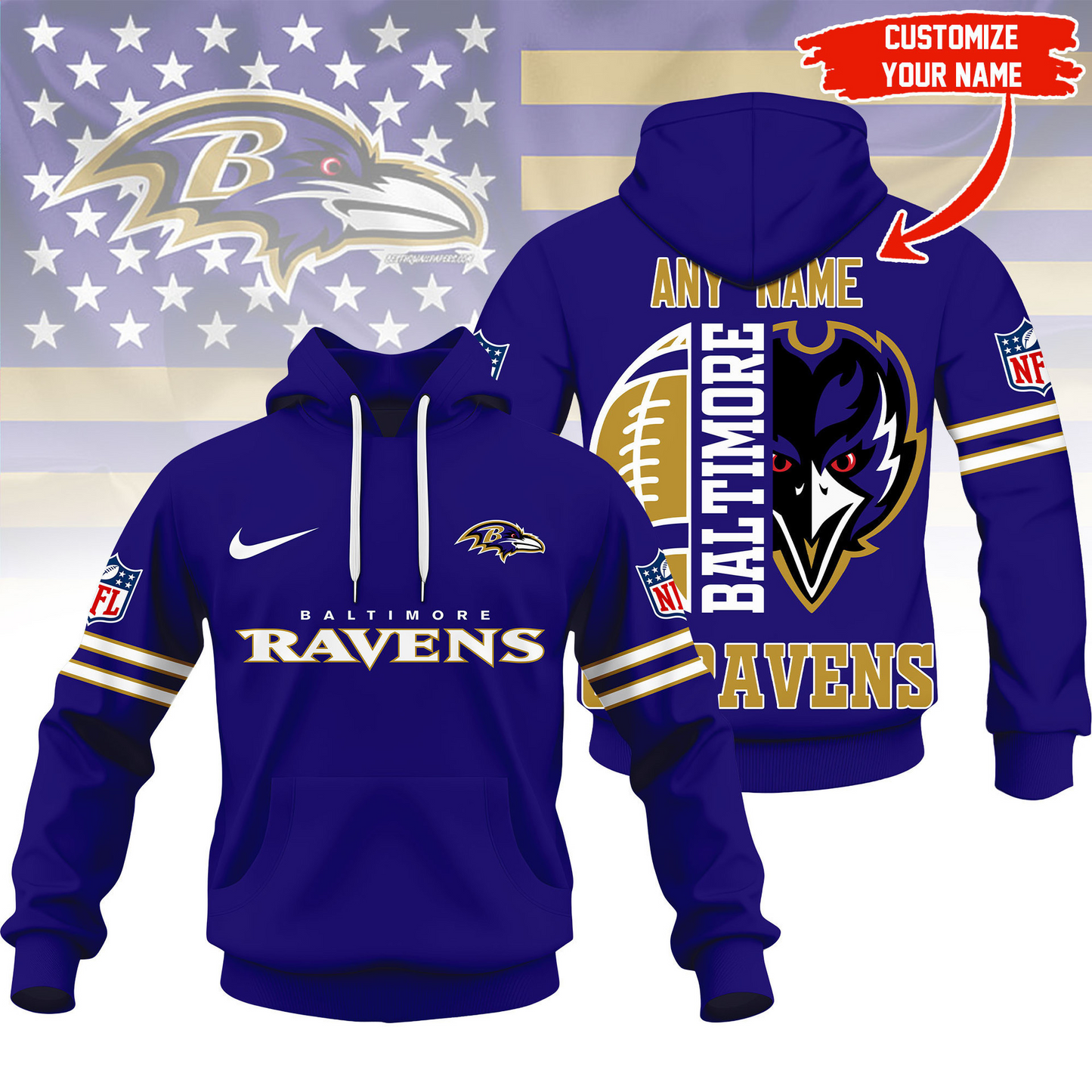 LIMITED EDITION - NEW CUSTOMIZED NFL28 BTR BALTIMORE RAVENS T-SHIRT, HOODIE, ZIP HOODIE
