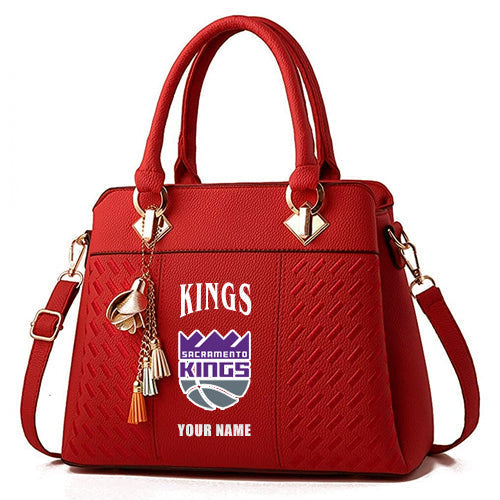 LIMITED EDITION - NEW CUSTOMIZED NBA16 SKI SACRAMENTO KINGS ZIP HANDBAG MULTICOLOR
