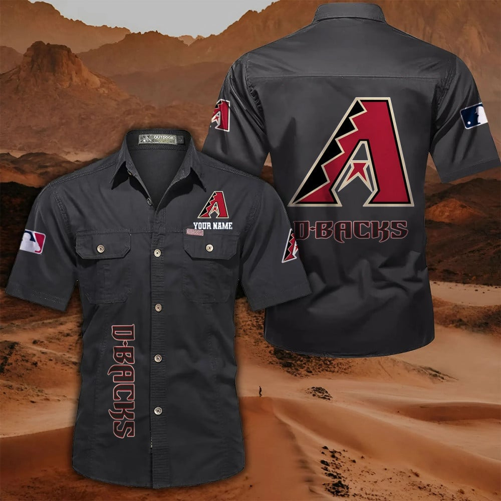 LIMITED EDITION - NEW CUSTOMIZED MLB07 ADS ARIZONA DIAMONDBACKS MEN'S CARGO SHIRT