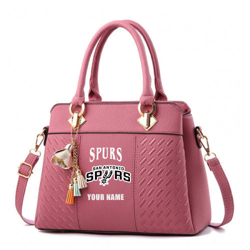 LIMITED EDITION - NEW CUSTOMIZED NBA23 SAS SAN ANTONIO SPURS ZIP HANDBAG MULTICOLOR