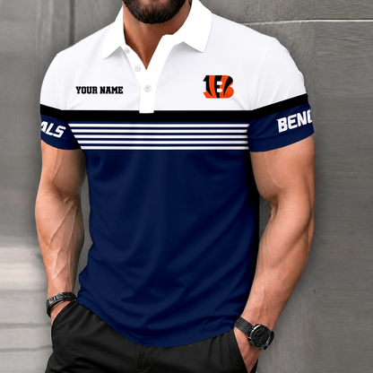 LIMITED EDITION - NEW CUSTOMIZED NFL16 CCB CINCINNATI BENGALS POLO SHIRT