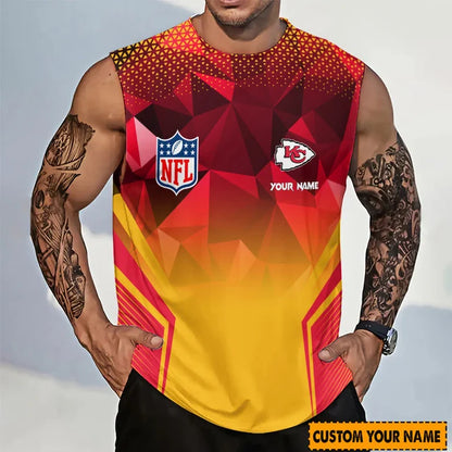 LIMITED EDITION - NEW CUSTOMIZED NFL01 KCC KANSAS CITY CHIEFS MEN'S GYM SHIRT