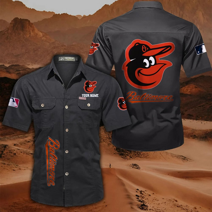 LIMITED EDITION - NEW CUSTOMIZED MLB25 BOS BALTIMORE ORIOLES MEN'S CARGO SHIRT