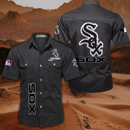 LIMITED EDITION - NEW CUSTOMIZED MLB26 CWS CHICAGO WHITE SOX MEN'S CARGO SHIRT