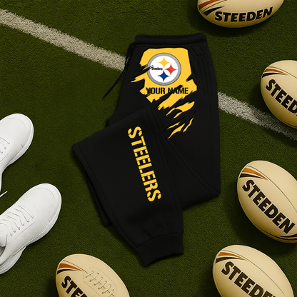 LIMITED EDITION - NEW PERSONALIZED NFL14 PSB PITTSBURGH STEELERS JOGGERS