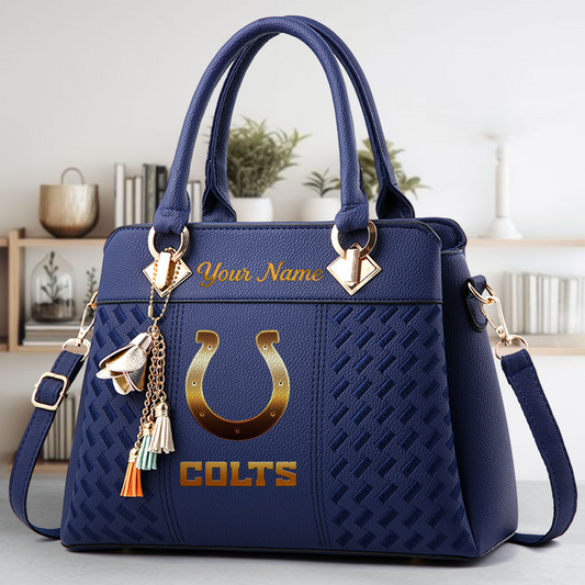 LIMITED EDITION - NEW CUSTOMIZED NFL17 IDC INDIANAPOLIS COLTS LUXURY HANDBAG IN MULTIPLE COLORS