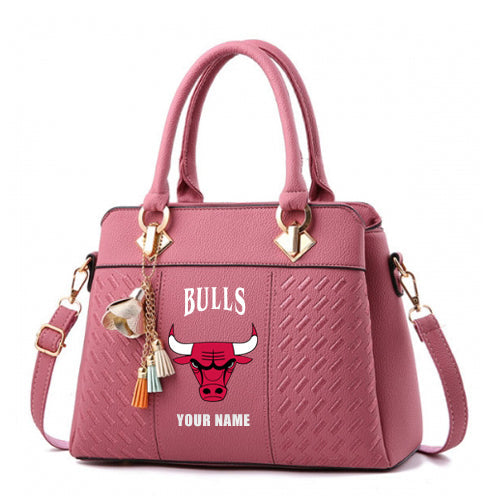 LIMITED EDITION - NEW CUSTOMIZED NBA19 CBU CHICAGO BULLS ZIP HANDBAG MULTICOLOR