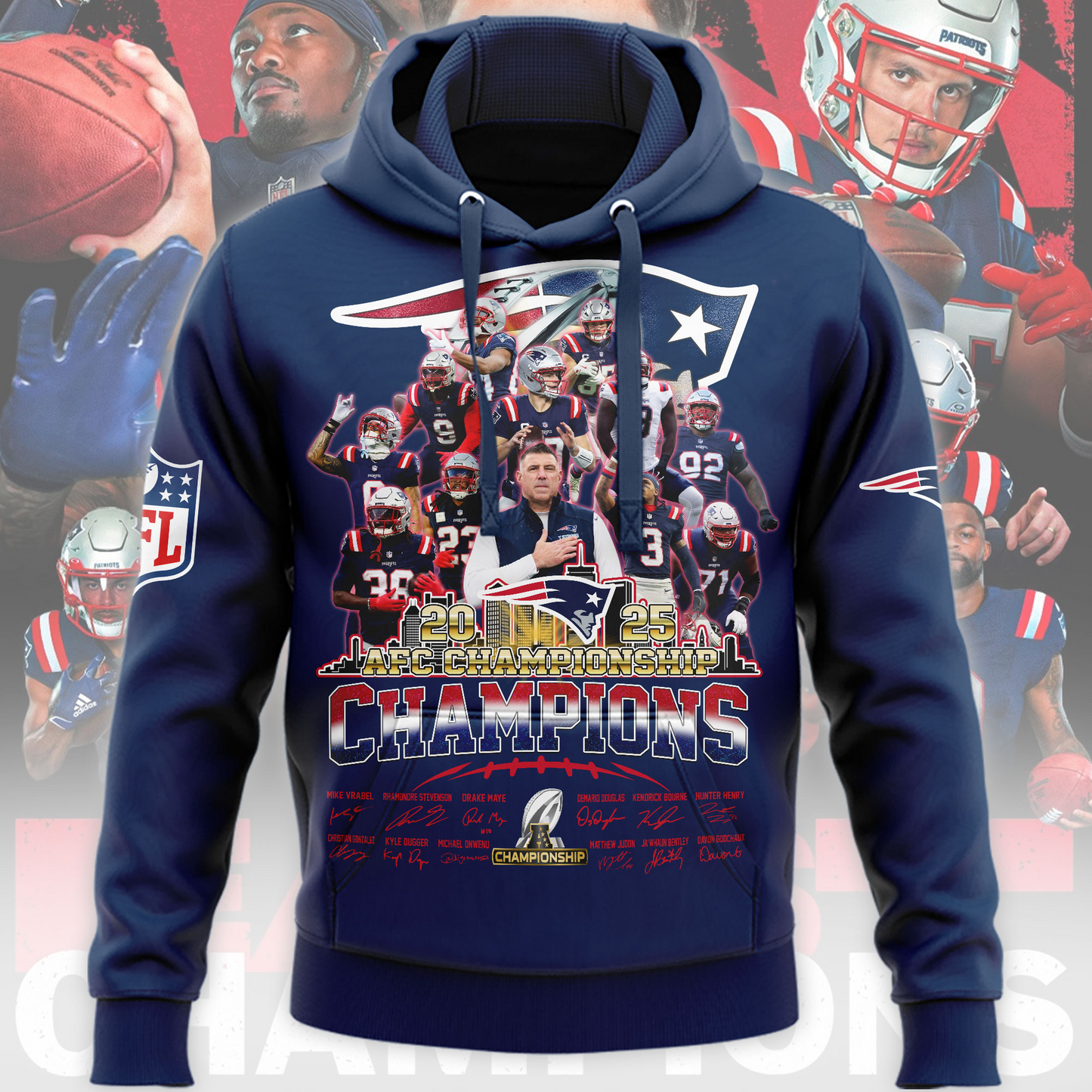 LIMITED EDITION - NEW CUSTOMIZED NFL27 NEP NEW ENGLAND PATRIOTS UNISEX T-SHIRT, POLO, HOODIE & JACKETS