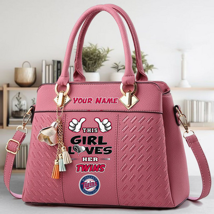 LIMITED EDITION - NEW CUSTOMIZED MLB22 MTS MINNESOTA TWINS ZIP HANDBAG MULTICOLOR