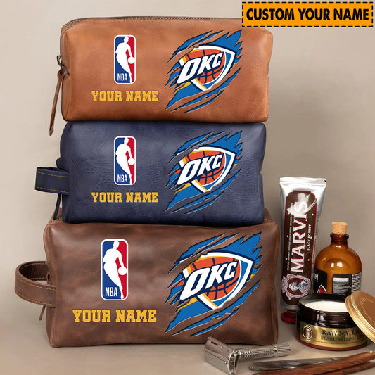 Oklahoma City Thunder Leather Toiletry Bag