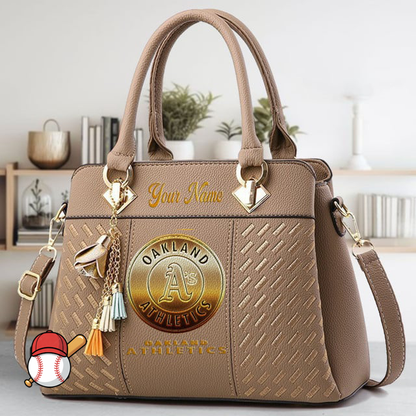 LIMITED EDITION - NEW CUSTOMIZED MLB23 OAS OAKLAND ATHLETICS ZIP HANDBAG MULTICOLOR