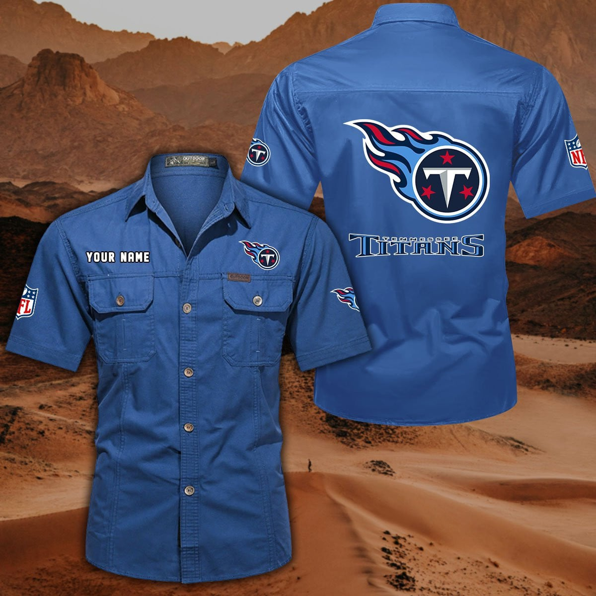 SPECIAL EDITION - NEW CUSTOMIZED NFL31 TST TENNESSEE TITANS MUTICOLOR MEN'S CARGO SHIRT