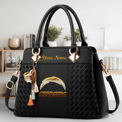 LIMITED EDITION - NEW CUSTOMIZED NFL09 LAC LOS ANGELES CHARGERS LUXURY HANDBAG IN MULTIPLE COLORS