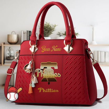 LIMITED EDITION - NEW CUSTOMIZED MLB11 PPS PHILADELPHIA PHILLIES ZIP HANDBAG MULTICOLOR