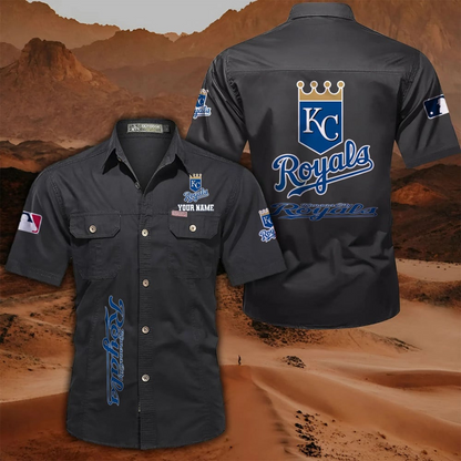 LIMITED EDITION - NEW CUSTOMIZED MLB19 KCR KANSAS CITY ROYALS MEN'S CARGO SHIRT