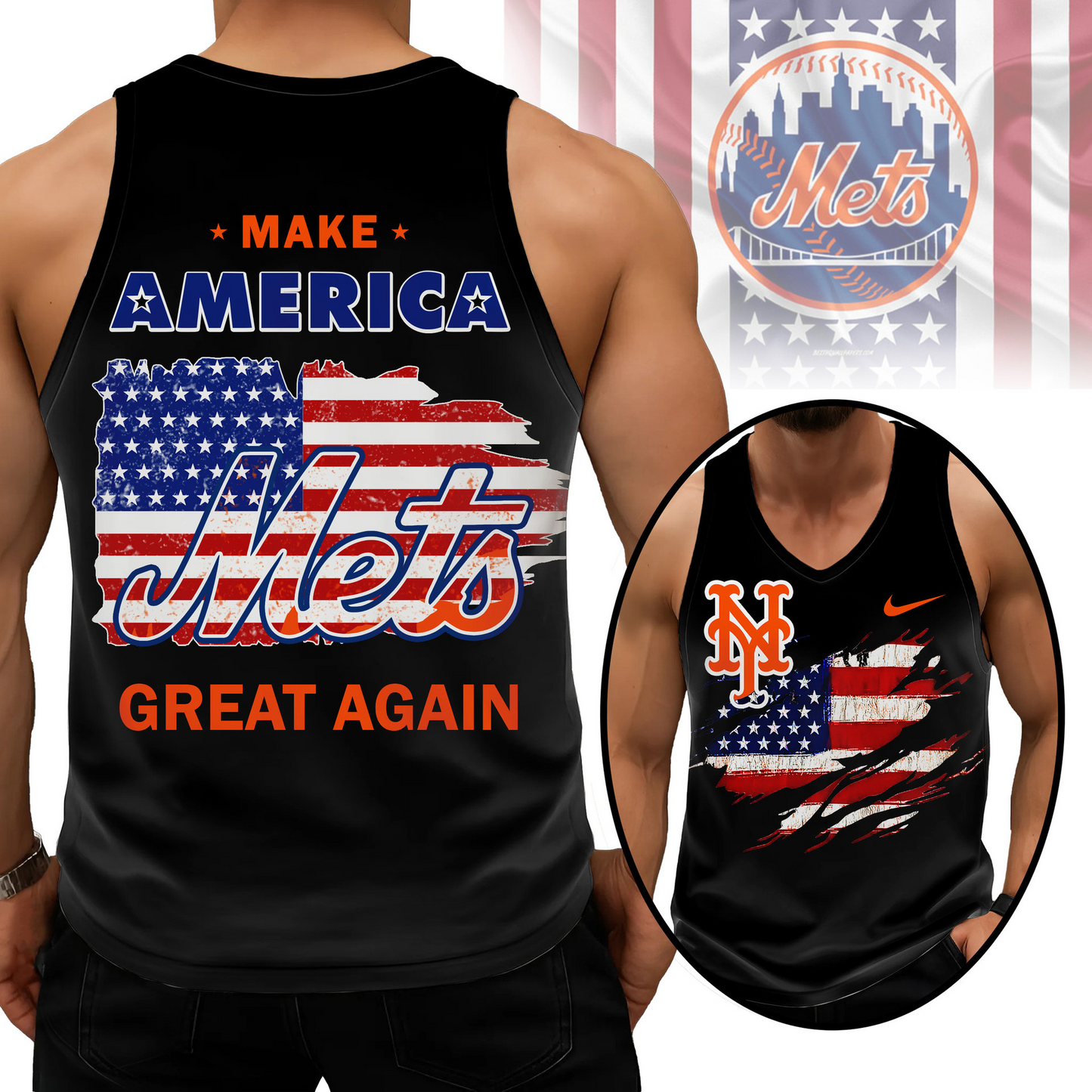 LIMITED EDITION - NEW CUSTOMIZED MLB17 NYM NEW YORK METS UNISEX TANK TOP