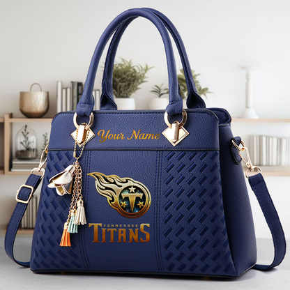 LIMITED EDITION - NEW CUSTOMIZED NFL31 TST TENNESSEE TITANS LUXURY HANDBAG IN MULTIPLE COLORS