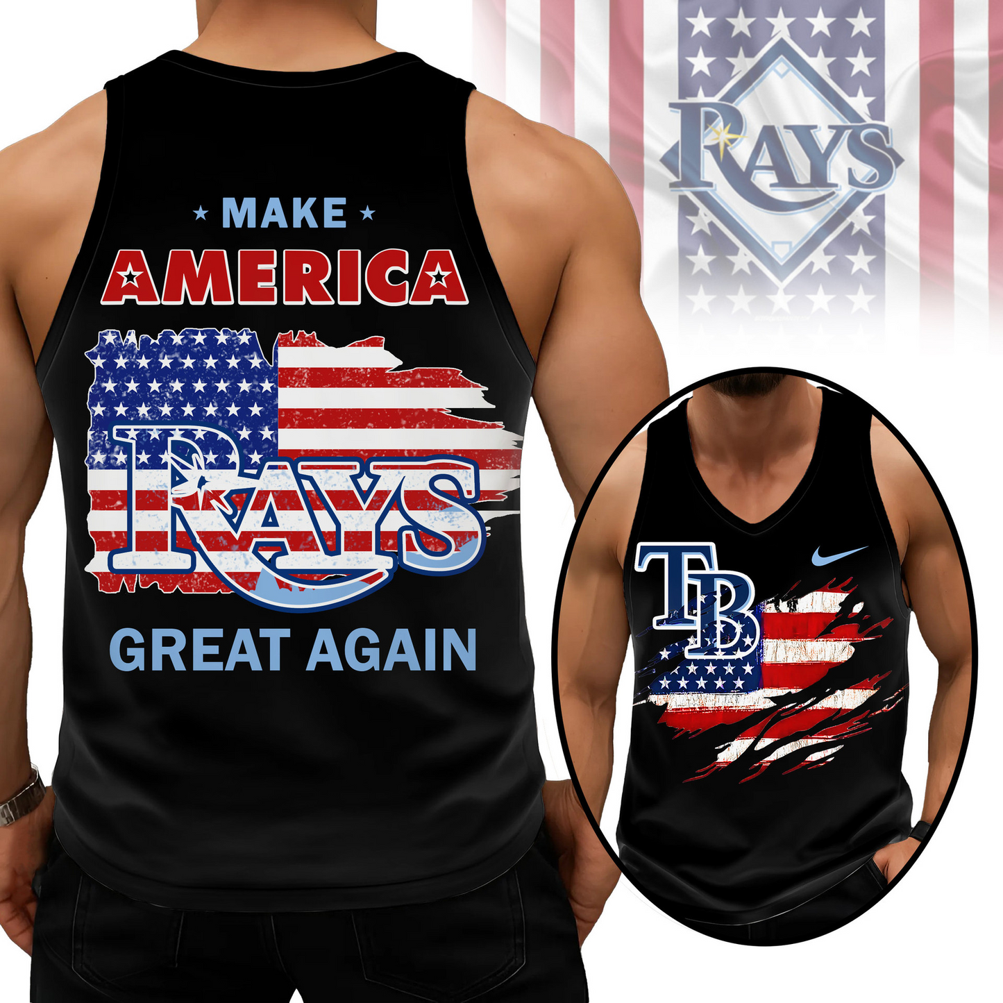 LIMITED EDITION - NEW CUSTOMIZED MLB21 TBR TAMPA BAY RAYS UNISEX TANK TOP