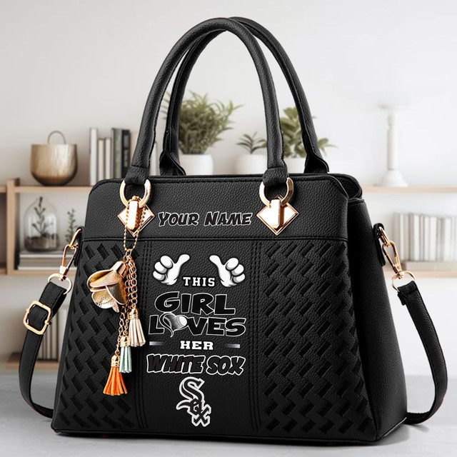LIMITED EDITION - NEW CUSTOMIZED MLB26 CWS CHICAGO WHITE SOX ZIP HANDBAG MULTICOLOR