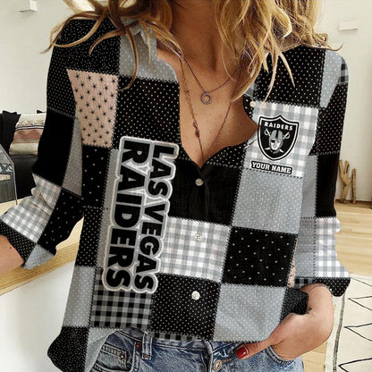 LIMITED EDITION - NEW CUSTOMIZED NFL07 LVR LAS VEGAS RAIDERS WOMEN CASUAL SHIRT FOR FAN