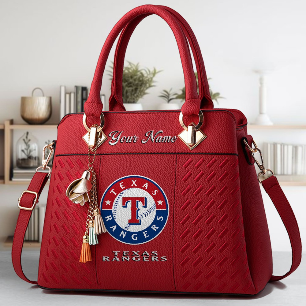LIMITED EDITION - NEW CUSTOMIZED MLB08 TRS TEXAS RANGERS ZIP HANDBAG MULTICOLOR