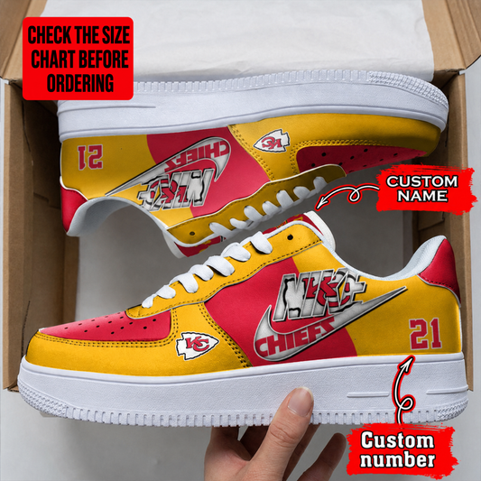 [SPECIAL OFFER] NEW CUSTOMIZED NFL01 KCC KANSAS CITY CHIEFS AF1 SHOES