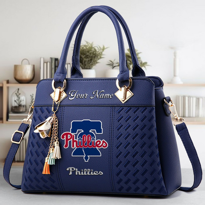 LIMITED EDITION - NEW CUSTOMIZED MLB11 PPS PHILADELPHIA PHILLIES ZIP HANDBAG MULTICOLOR