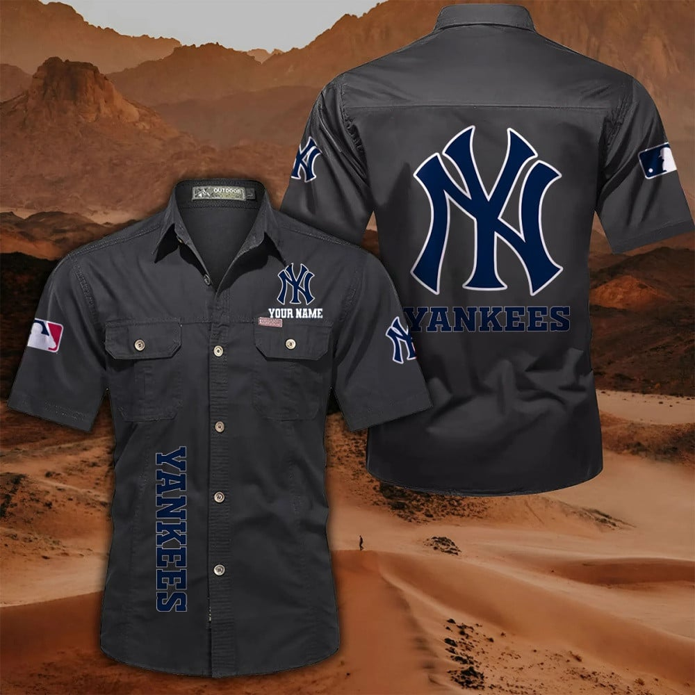 LIMITED EDITION - NEW CUSTOMIZED MLB01 NYY NEW YORK YANKEES MEN'S CARGO SHIRT