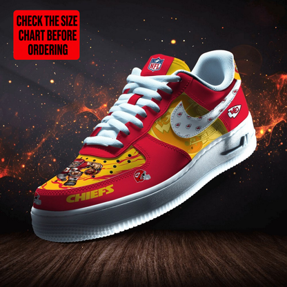 LIMITED EDITION - NEW CUSTOMIZED NFL01 KCC KANSAS CITY CHIEFS AF1 SHOES