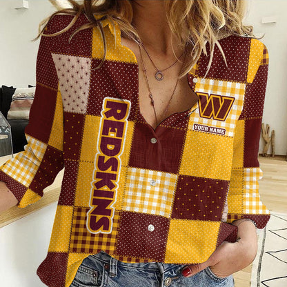LIMITED EDITION - NEW CUSTOMIZED NFL12 WTC WASHINGTON COMMANDERS WOMEN CASUAL SHIRT FOR FAN