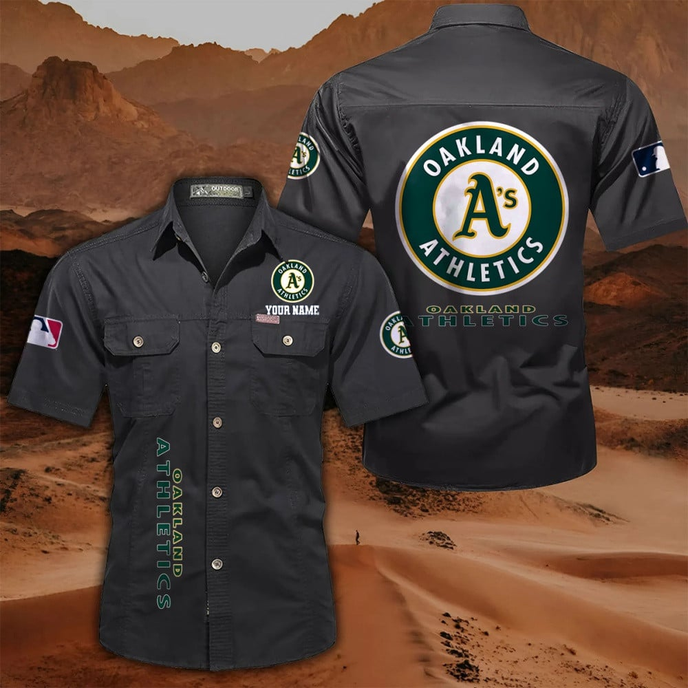 LIMITED EDITION - NEW CUSTOMIZED MLB23 OAS OAKLAND ATHLETICS MEN'S CARGO SHIRT