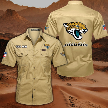 SPECIAL EDITION - NEW CUSTOMIZED NFL30 JSJ JACKSONVILLE JAGUARS MUTICOLOR MEN'S CARGO SHIRT