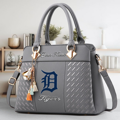 LIMITED EDITION - NEW CUSTOMIZED MLB16 DTS DETROIT TIGERS ZIP HANDBAG MULTICOLOR