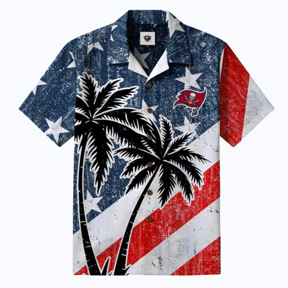 LIMITED EDITION - NEW CUSTOMIZED NFL10 TBB TAMPA BAY BUCCANEERS PATRIOTIC 250 USA HAWAIIAN SHIRT
