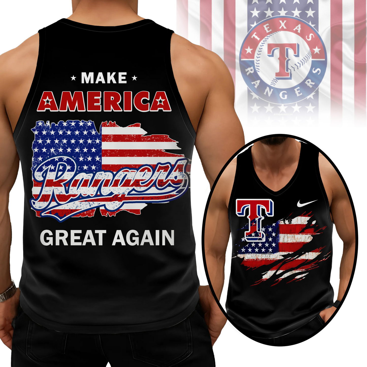 LIMITED EDITION - NEW CUSTOMIZED MLB08 TRS TEXAS RANGERS UNISEX TANK TOP