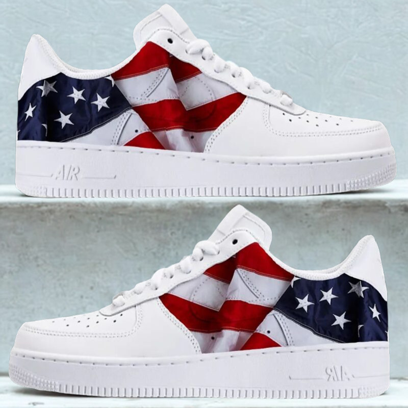[HOT DEAL] NEW CUSTOMIZED PATRIOTIC AMERICAN FLAG AIR FORCE 1 SHOES