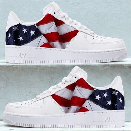 [HOT DEAL] NEW CUSTOMIZED PATRIOTIC AMERICAN FLAG AIR FORCE 1 SHOES