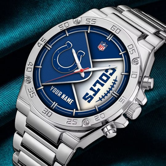 LIMITED EDITION - NEW CUSTOMIZED NFL17 IDC INDIANAPOLIS COLTS LUXURY STAINLESS STEEL WATCH
