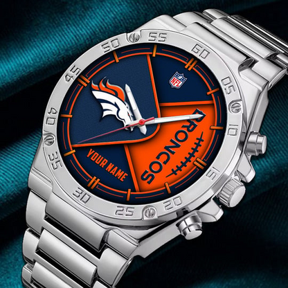 LIMITED EDITION - NEW CUSTOMIZED NFL13 DVB DENVER BRONCOS LUXURY STAINLESS STEEL WATCH
