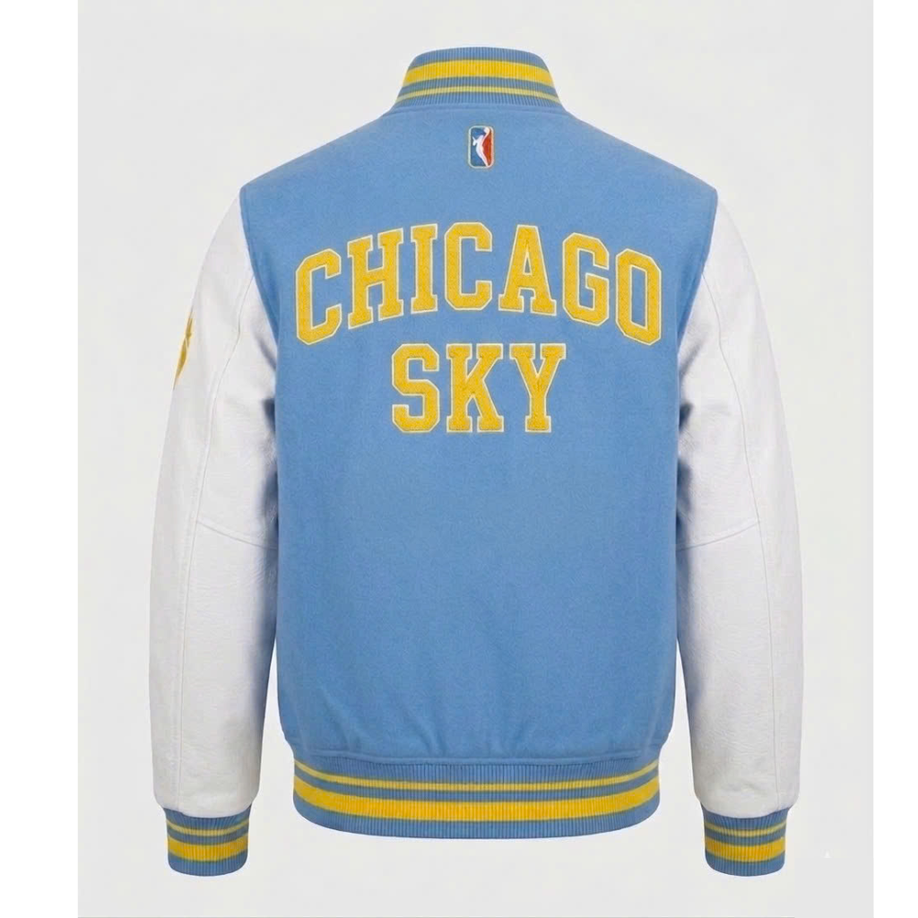 LIMITED EDITION - NEW CUSTOMIZED WNBA02 CCS  CH SKY BASEBALL JACKET, SATIN VARSITY JACKET 01