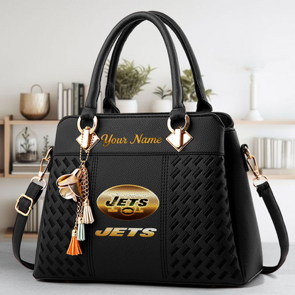 LIMITED EDITION - NEW CUSTOMIZED NFL25 NYJ NEW YORK JETS LUXURY HANDBAG IN MULTIPLE COLORS