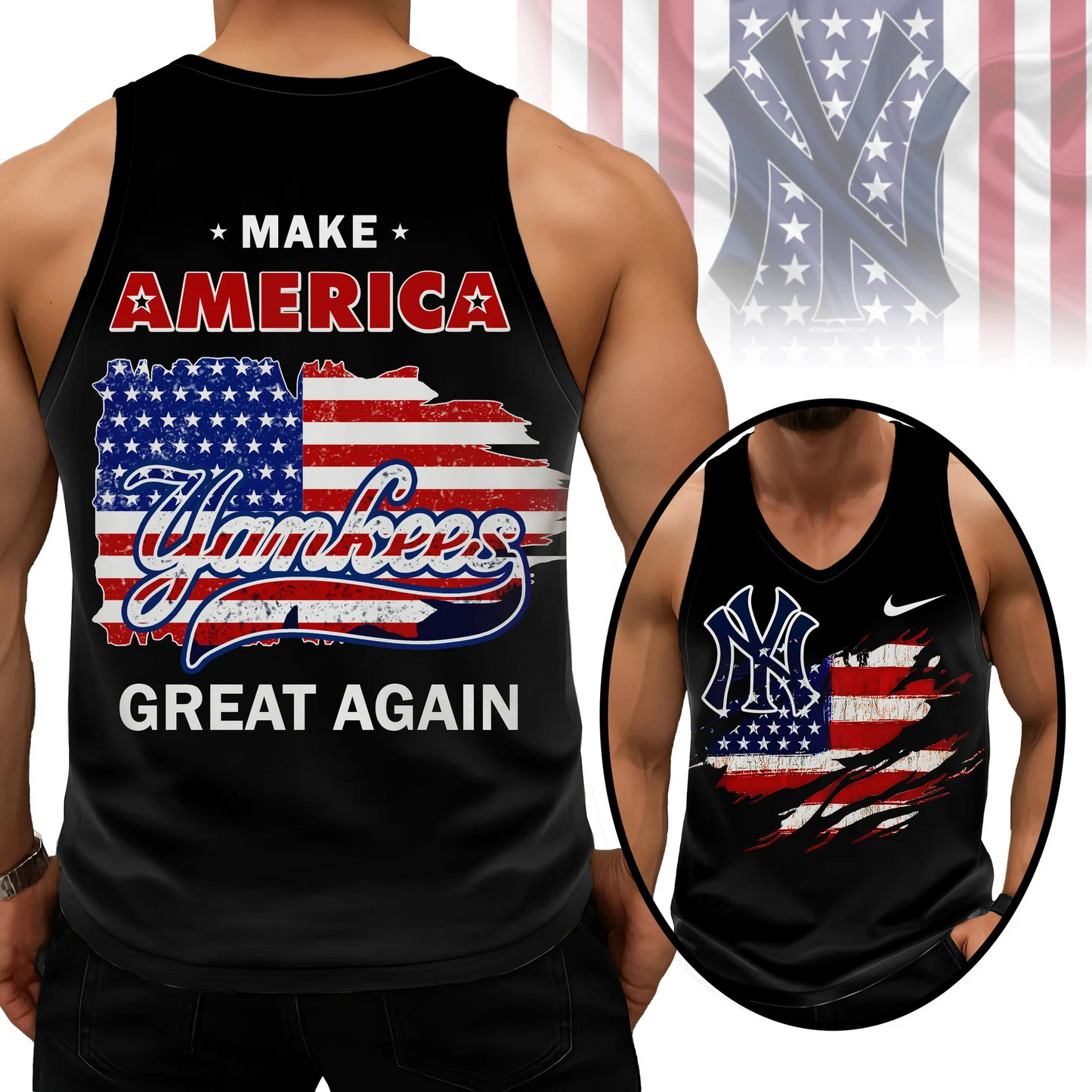 LIMITED EDITION - NEW CUSTOMIZED MLB01 NYY NEW YORK YANKEES UNISEX TANK TOP