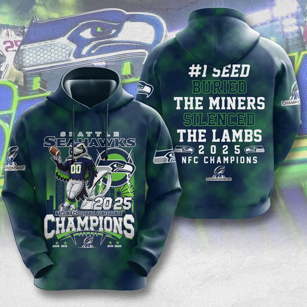 LIMITED EDITION - NEW CUSTOMIZED NFL06 SSH SEATTLE SEAHAWKS UNISEX T-SHIRT, POLO, HOODIE & JACKETS