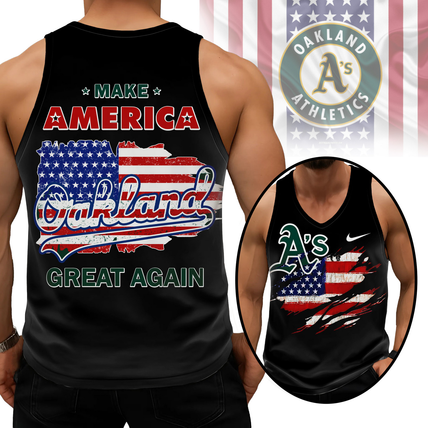 LIMITED EDITION - NEW CUSTOMIZED MLB23 OAS OAKLAND ATHLETICS UNISEX TANK TOP