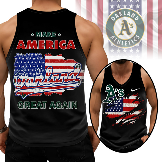 LIMITED EDITION - NEW CUSTOMIZED MLB23 OAS OAKLAND ATHLETICS UNISEX TANK TOP