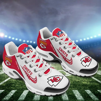 LIMITED EDITION - NEW CUSTOMIZED NFL01 KCC KANSAS CITY CHIEFS AIR MAX PLUS SNEAKERS