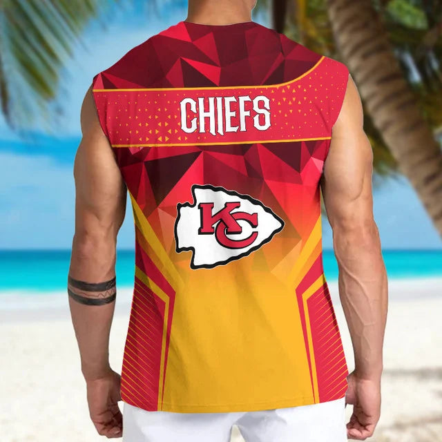 LIMITED EDITION - NEW CUSTOMIZED NFL01 KCC KANSAS CITY CHIEFS MEN'S GYM SHIRT